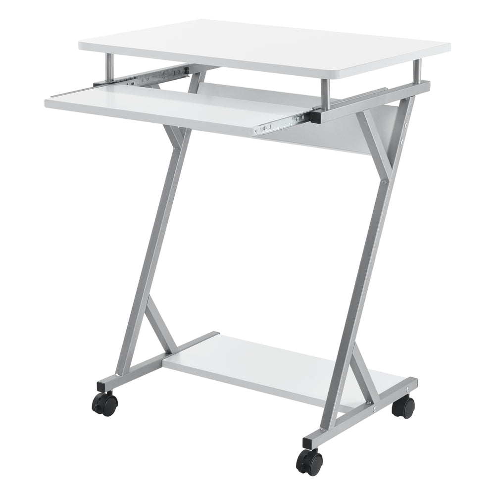 [en.casa]® Bureau D'ordinateur Roulant Table Informatique avec Support Clavier Coulissant avec 4 Roulettes MDF et Acier Revêtu par poudre 60 x 40 x 75 cm