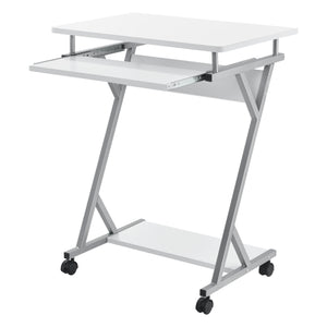 [en.casa]® Bureau D'ordinateur Roulant Table Informatique avec Support Clavier Coulissant avec 4 Roulettes MDF et Acier Revêtu par poudre 60 x 40 x 75 cm