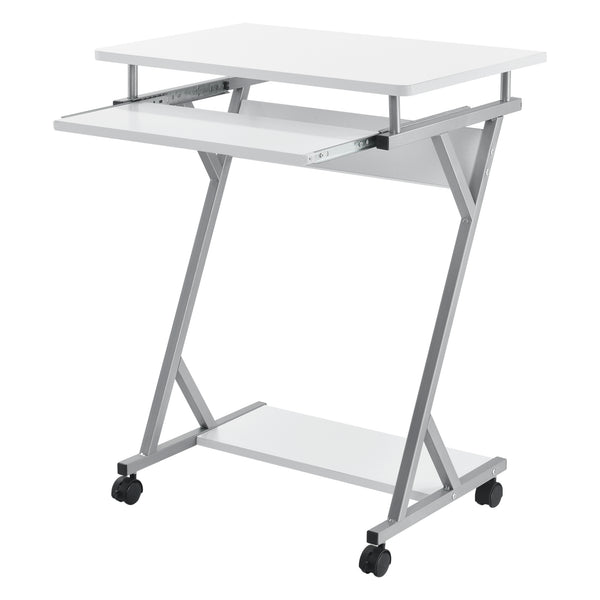 [en.casa]® Bureau D'ordinateur Roulant Table Informatique avec Support Clavier Coulissant avec 4 Roulettes MDF et Acier Revêtu par poudre 60 x 40 x 75 cm