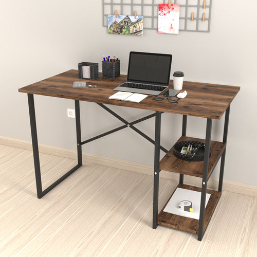 Schreibtisch Nittedal met rek 120x60x75cm in verschillende kleuren [en.casa] - premiumXL