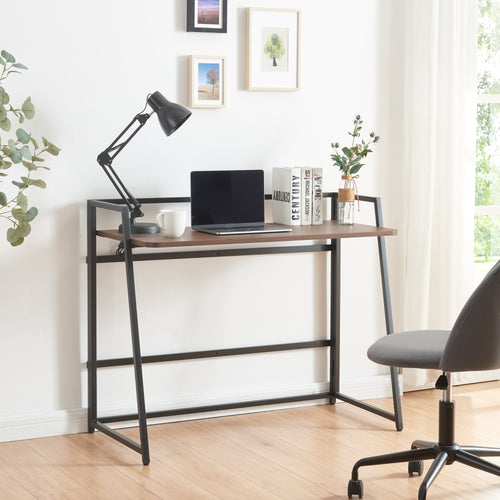 [en.casa] Bureau Ringerike opvouwbaar 104,5x53x85,5 cm zwart en walnootkleurig
