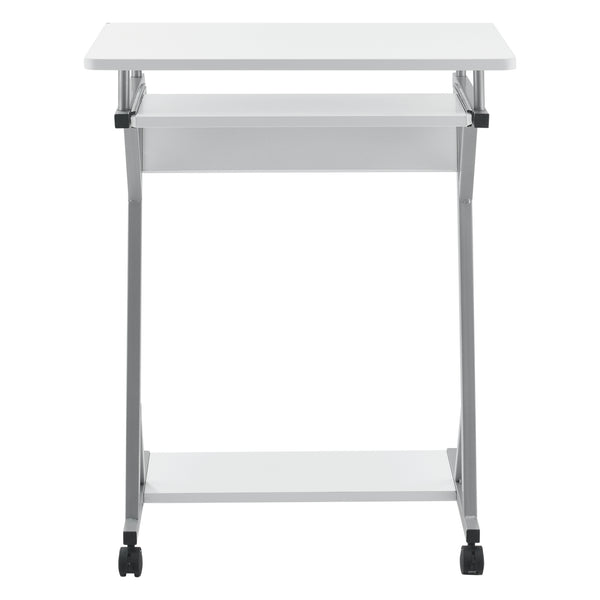 [en.casa]® Bureau D'ordinateur Roulant Table Informatique avec Support Clavier Coulissant avec 4 Roulettes MDF et Acier Revêtu par poudre 60 x 40 x 75 cm