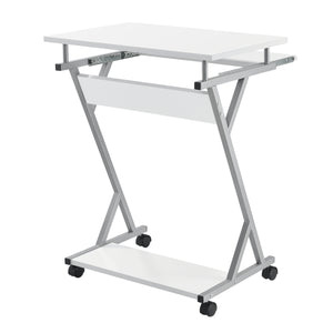 [en.casa]® Bureau D'ordinateur Roulant Table Informatique avec Support Clavier Coulissant avec 4 Roulettes MDF et Acier Revêtu par poudre 60 x 40 x 75 cm