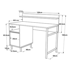 Bureau Fajaarire 120 x 60 x 100 cm [en.casa]