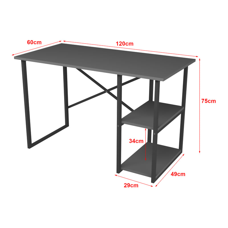 Maatschets [en.casa] Bureau Nittedal laptoptafel 75x120x60 cm - 4 varianten