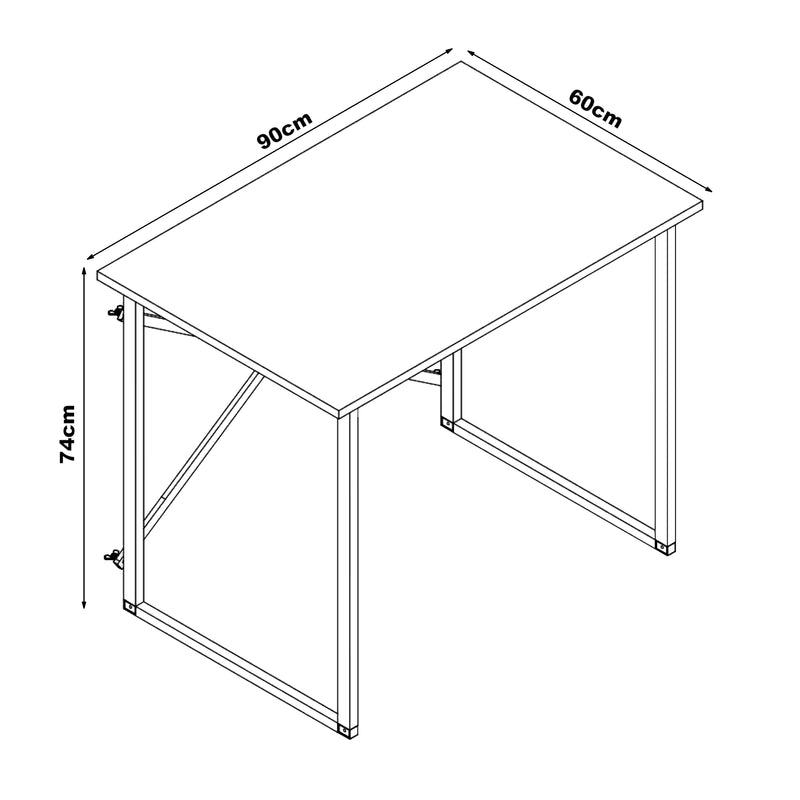 Croquis coté Bureau Tjeldsund 75 x 90 x 60 cm [en.casa]