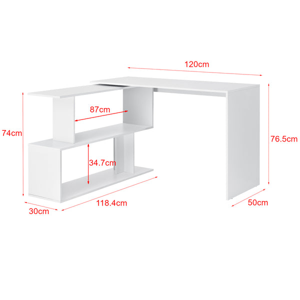 Hoekbureau met open kast Arendal 120x50x76,5 cm - verschillende kleuren