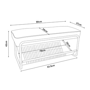 Banc à chaussures Lillehammer 90 x 37 x 42 cm [en.casa]