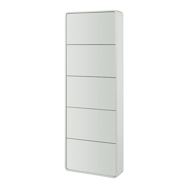Schoenenkast Aure met spiegels en vouwdeuren wit [en.casa]