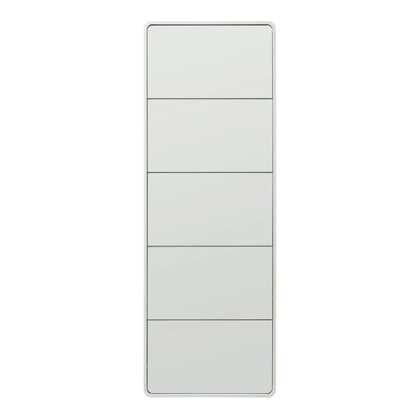 Schoenenkast Aure met spiegels en vouwdeuren wit [en.casa]