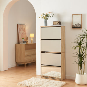 Meuble à chaussures Lund avec miroir [en.casa] 
