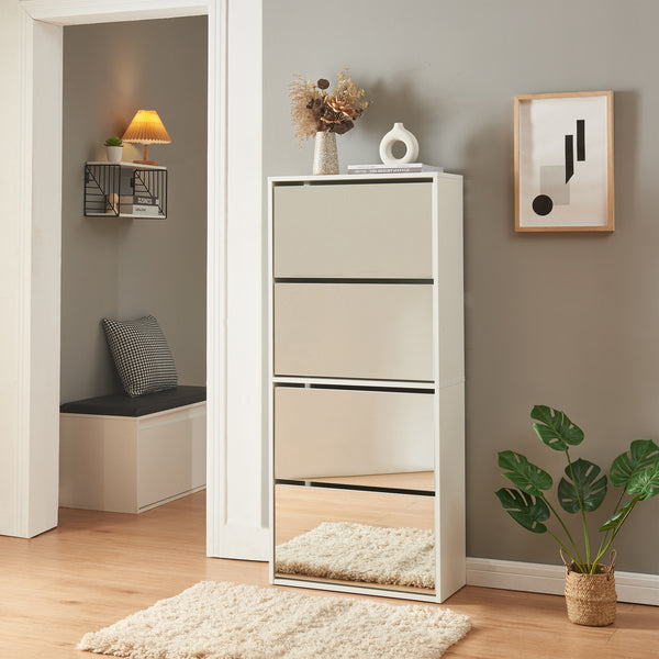 Meuble à chaussures Lund avec miroir [en.casa] 