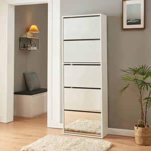 Meuble à chaussures Lund avec miroir [en.casa] 