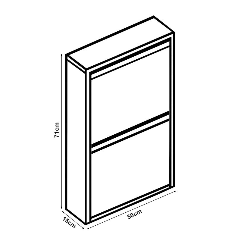 Croquis coté Meuble à chaussures Sokndal à tiroirs inclinables [en.casa]