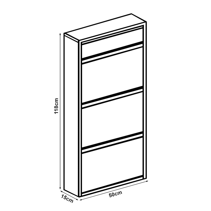 Maatschets Schoenenkast Sokndal met kleppen [en.casa]