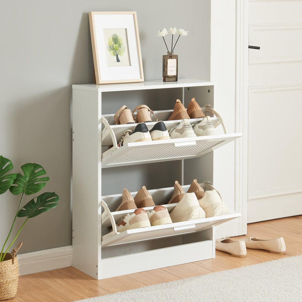 Meuble à chaussures Vesilahti blanc [en.casa]