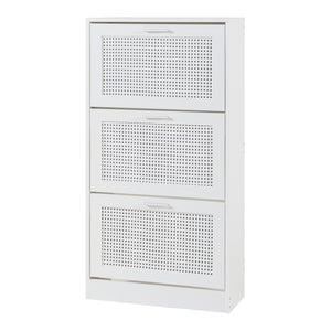 Schoenenkast Vesilahti met vouwdeuren wit [en.casa]