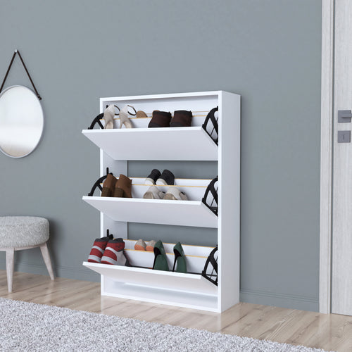 Armoire à chaussures Aurskog 110x73,5x24cm différentes couleurs [en.casa] - premiumXL