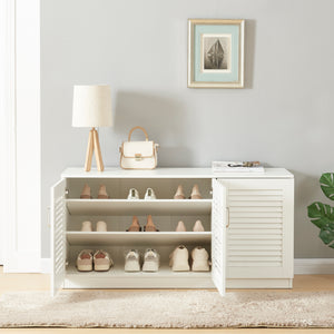 Schoenenkast Løten 62x125x36 cm wit [en.casa]