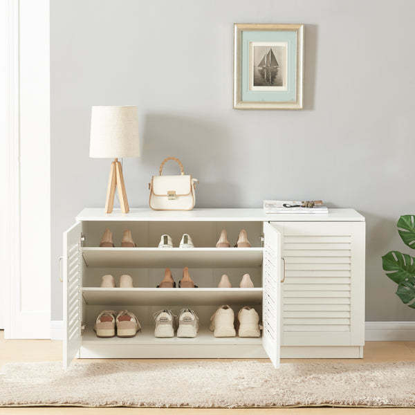 Schoenenkast Løten 62x125x36 cm wit [en.casa]