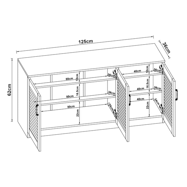 Schoenenkast Løten 62x125x36 cm wit [en.casa]