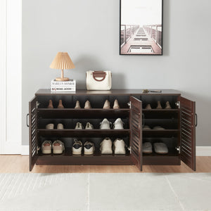 Schoenenkast Løten 62x125x36 cm wengé [en.casa]