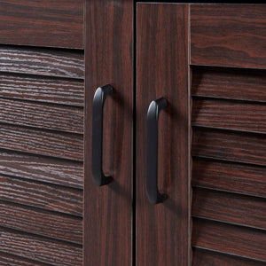 Schoenenkast Løten 62x125x36 cm wengé [en.casa]