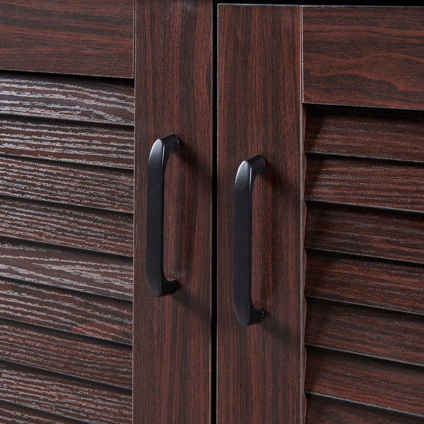 Schoenenkast Løten 62x125x36 cm wengé [en.casa]