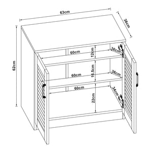 Schoenenkast Løten 62x63x36 cm wengé [en.casa]