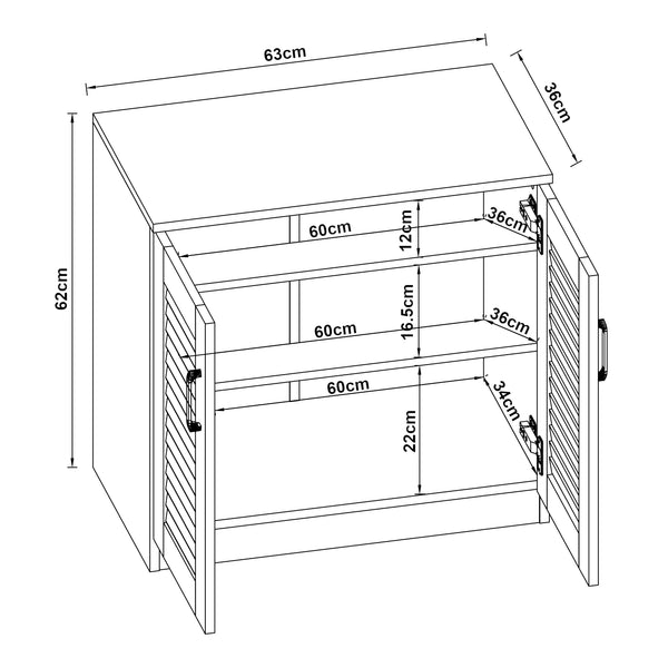 Schoenenkast Løten 62x63x36 cm wengé [en.casa]