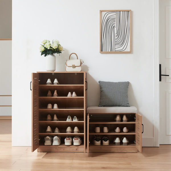 Schoenenkast Løten 97x120x36 cm eikenkleurig [en.casa]