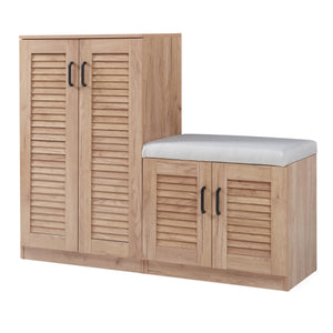Schoenenkast Løten 97x120x36 cm eikenkleurig [en.casa]