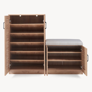 Schoenenkast Løten 97x120x36 cm eikenkleurig [en.casa]
