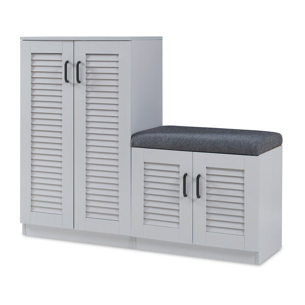 Schoenenkast Løten 97x120x36 cm grijs [en.casa]