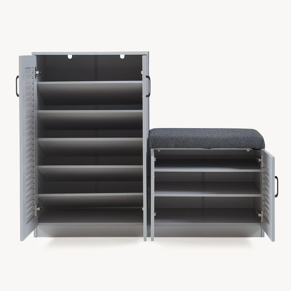 Schoenenkast Løten 97x120x36 cm grijs [en.casa]