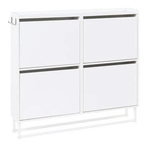 Schoenenkast Ylitornio met 4 vouwdeuren 91,5x100x19 cm wit [en.casa]