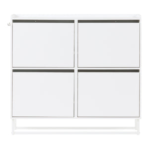 Schoenenkast Ylitornio met 4 vouwdeuren 91,5x100x19 cm wit [en.casa]