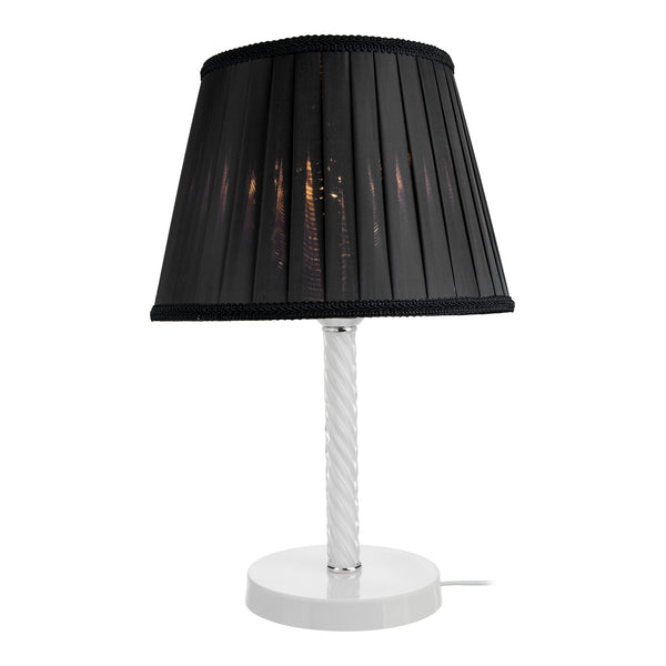 Lampe de bureau Kilbride en métal verre textile 40 cm E27 [lux.pro]