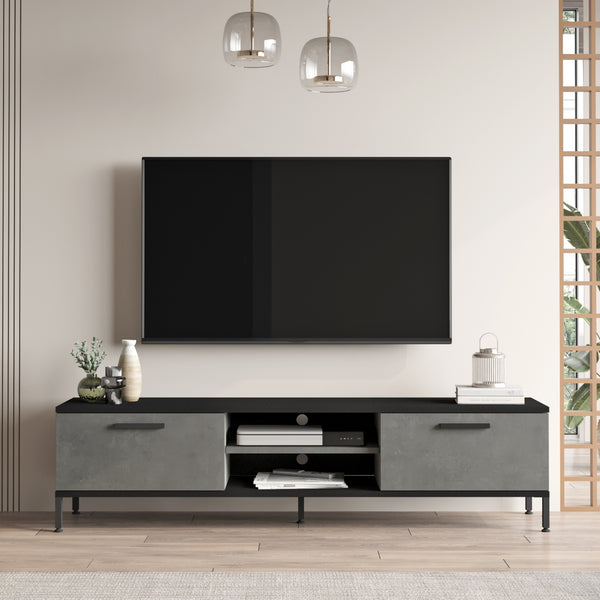 Meuble TV Lempäälä à 2 portes 39 x 160 x 35 cm [en.casa]