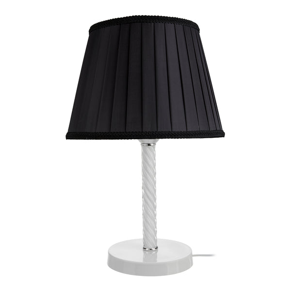 Lampe de bureau Kilbride en métal verre textile 40 cm E27 [lux.pro]