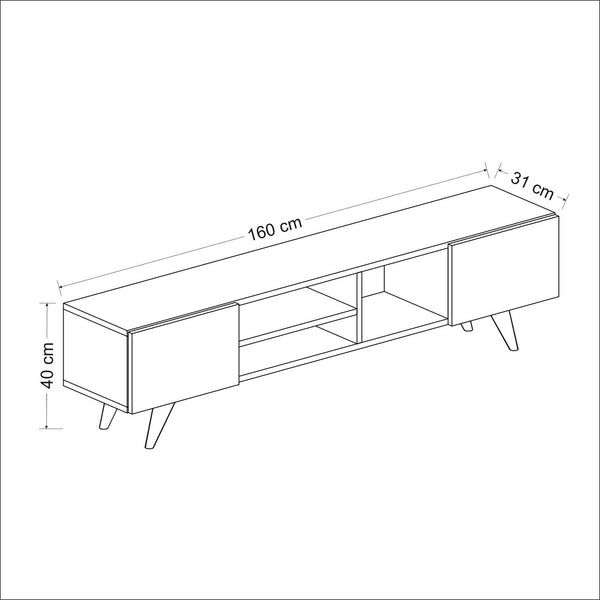 [en.casa] TV meubel Assens 160x31x40 cm - 2 varianten