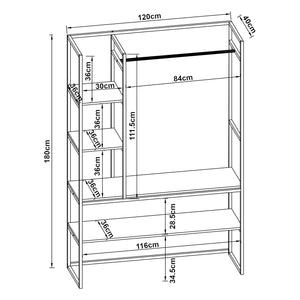Kledingrek Horgau 180x120x40 cm [en.casa]