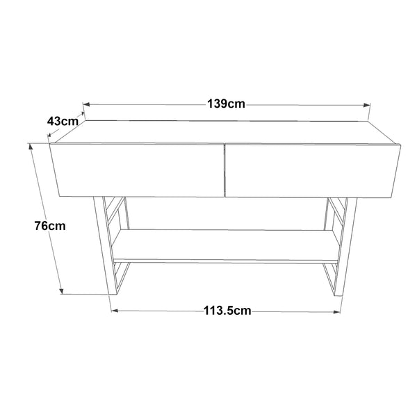 [en.casa] Console tafel sidetable Lappeenranta 139x43x76cm - 5 varianten