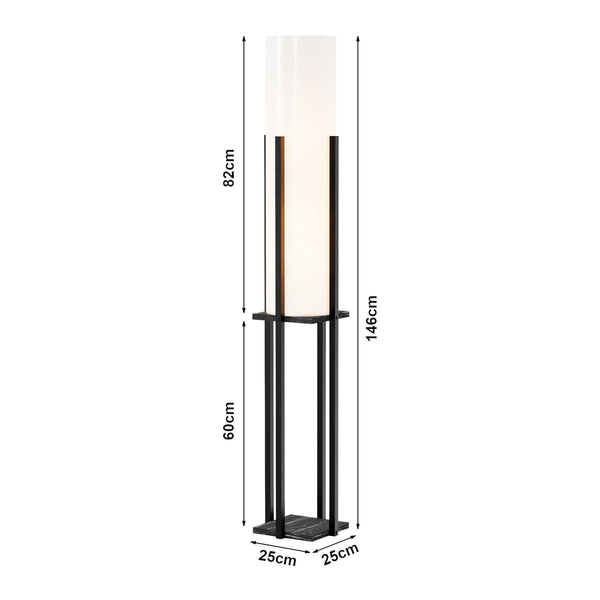 Lampadaire Gisborne avec 1 étagère 146 x 25 x 25 cm E27 lux.pro