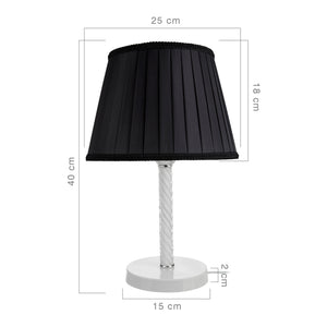 Lampe de bureau Kilbride en métal verre textile 40 cm E27 [lux.pro]
