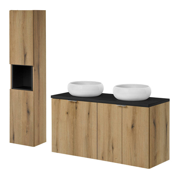 Meuble sous-lavabo avec vasque rond Newport [en.casa]