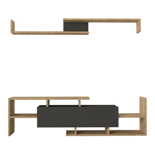 Tv-meubelset Liksefte met wandrek 154x28x42 cm [en.casa]