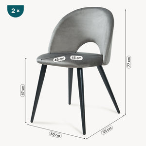 Lot de chaises de salle à manger Karijoki 77 x 50 x 55 cm [en.casa]