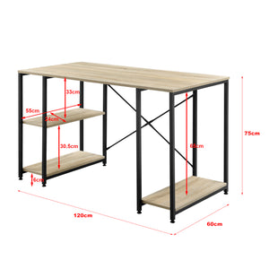Bureau Aarhus avec Etagères 75 x 120 x 60 cm [en.casa]