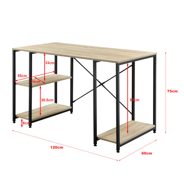 Bureau Aarhus avec Etagères 75 x 120 x 60 cm [en.casa]